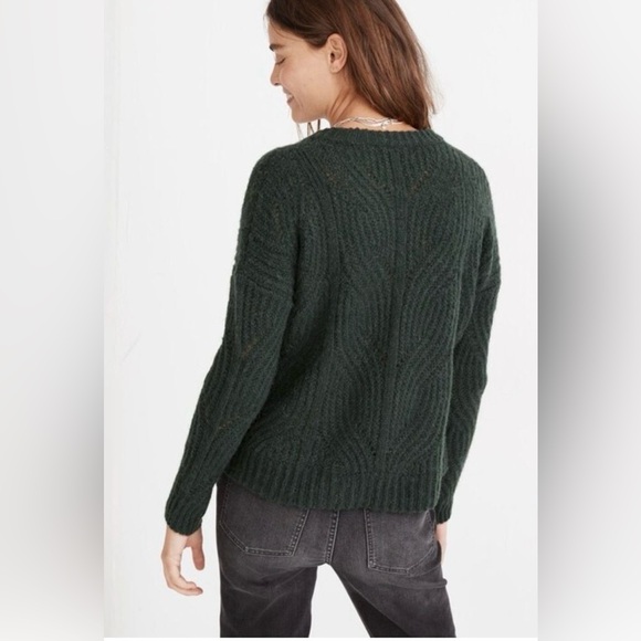 Madewell Women’s Green Alpaca Blend Pullover Knit Sweater Size M Soft Cozy Warm - Picture 2 of 6